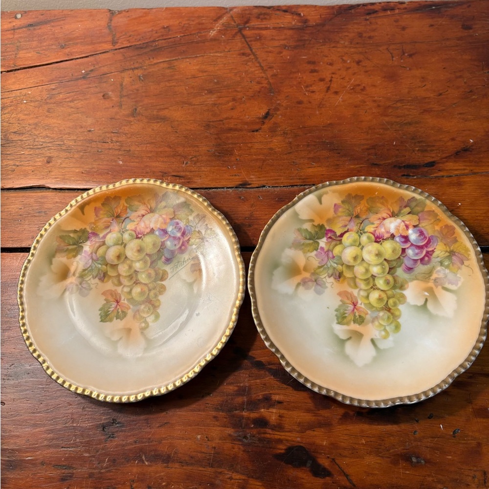 Vintage Royal Rudolstadt Prussia Grape Design Plates Porcelain 6” - Picture 5 of 6